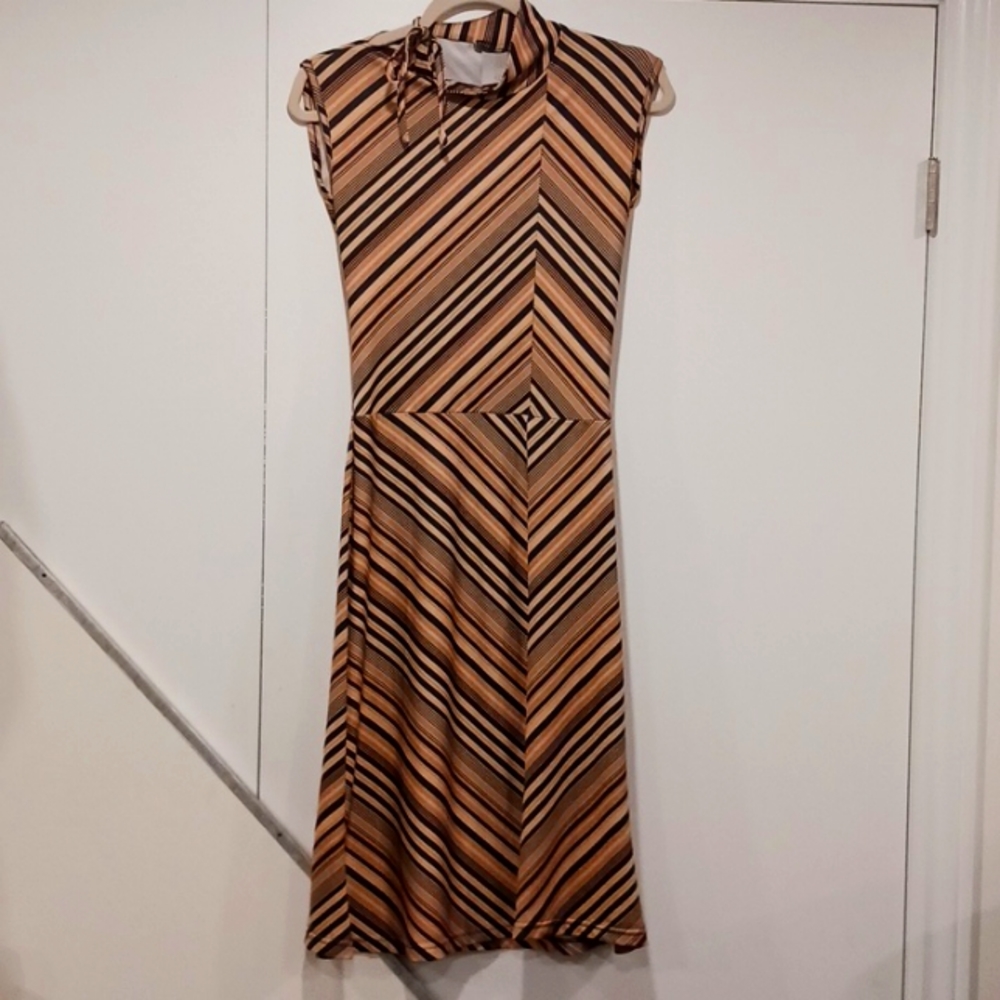 Geek Boutique beige & black bodycon dress XS - Vintage gem!